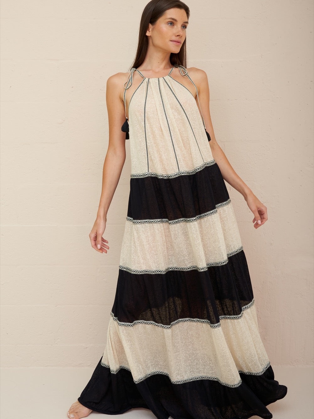 NWT PitUsa Aegean Tiered dress